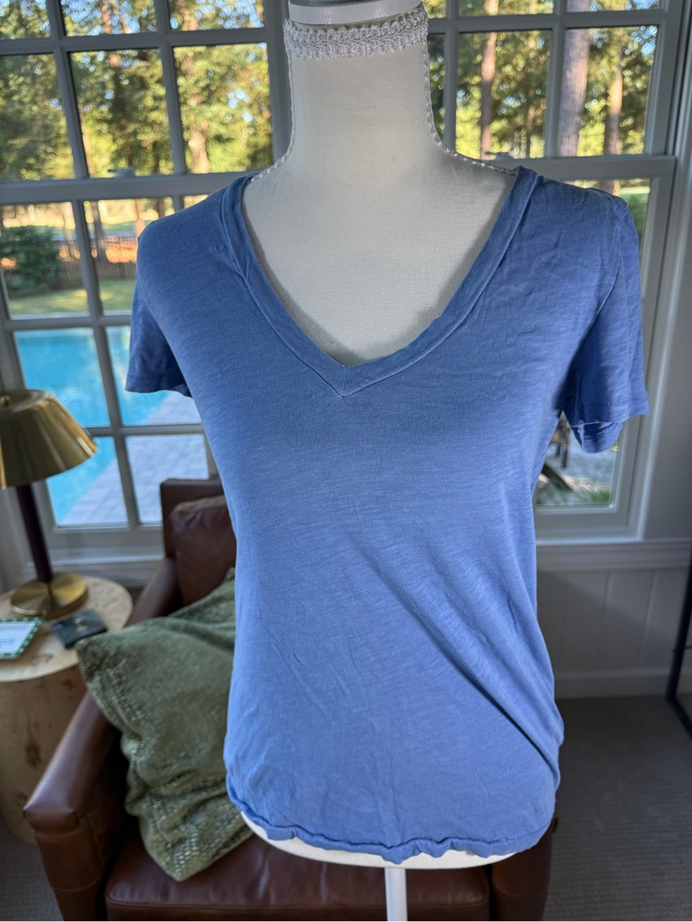 J. Crew Soft Blue V-Neck Short Sleeve Tee